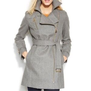 Michael Kors Gray Wool Peacoat